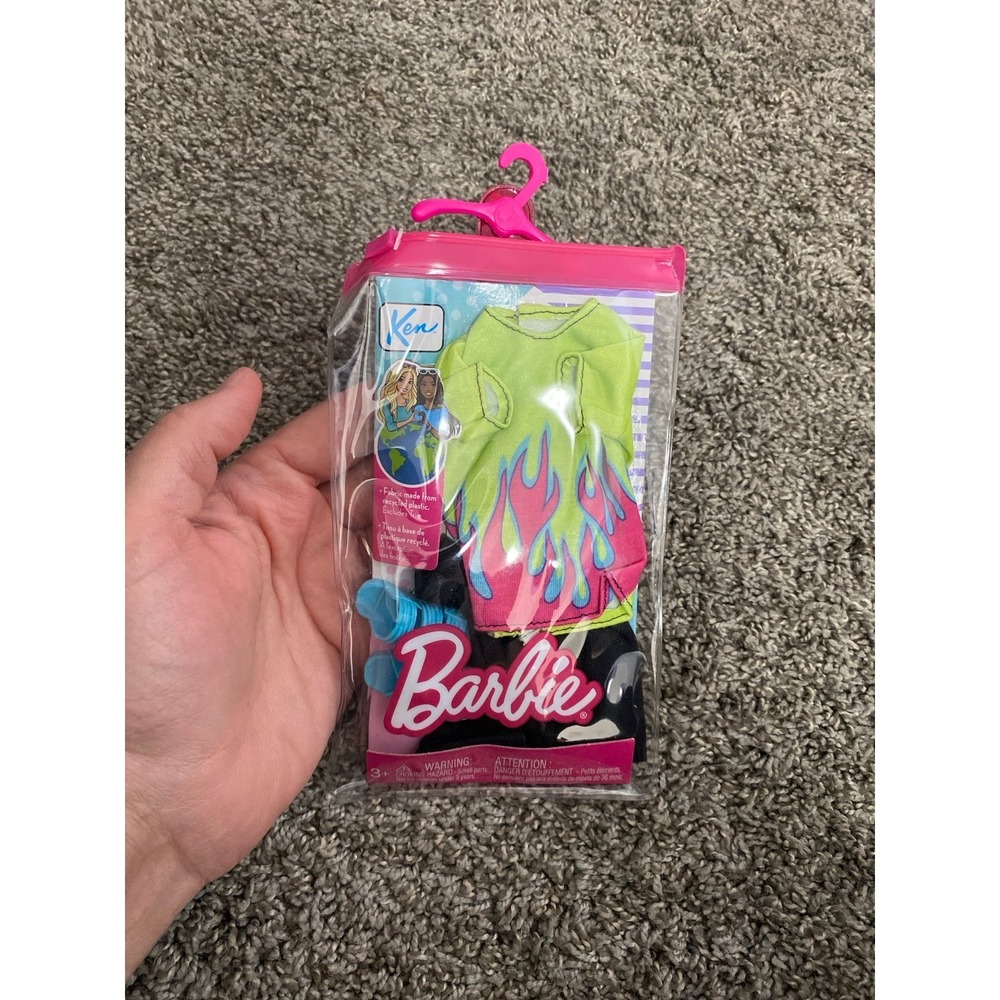 Ken outfit neon pink flames shirt Barbie fashions! New